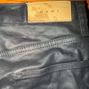 Mnml Black wax skinny jeans